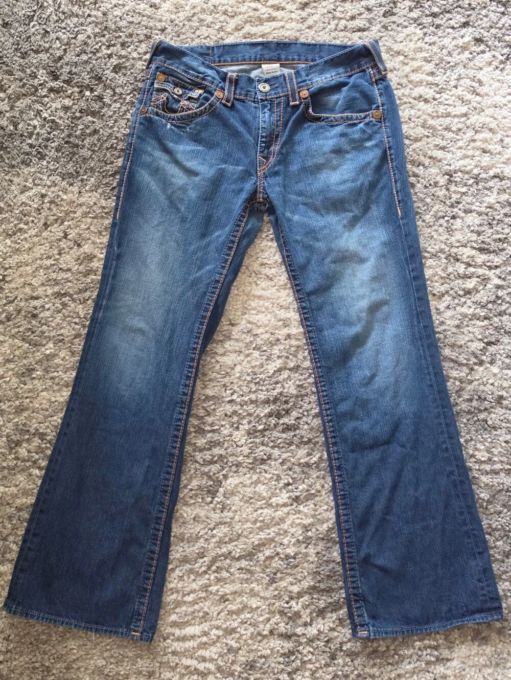 True Religion Men's Billy Big T Straight Leg Denim Jeans Size 36